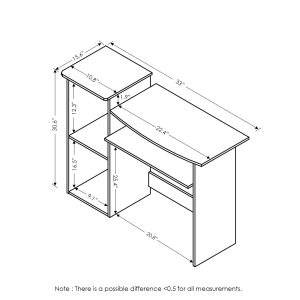 Furinno Econ Multipurpose Computer Writing Desk - Thumbnail Image 2