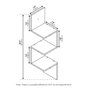 Furinno Rossi 3-Tier Wall Mount Floating Corner Radial Shelf - Thumbnail Image 2