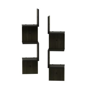 Furinno Rossi 3-Tier Wall Mount Floating Corner Radial Shelf - Thumbnail Image 3