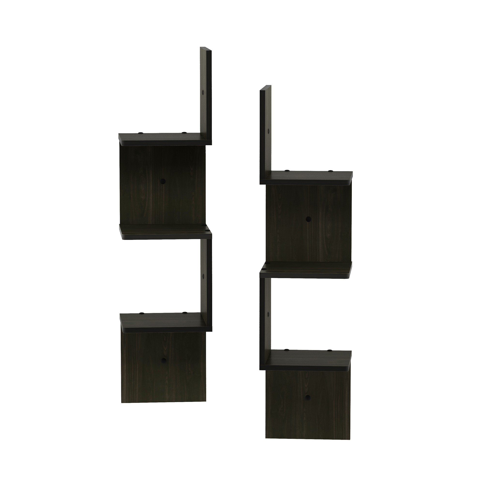 Furinno Rossi 3-Tier Wall Mount Floating Corner Radial Shelf - Image 3