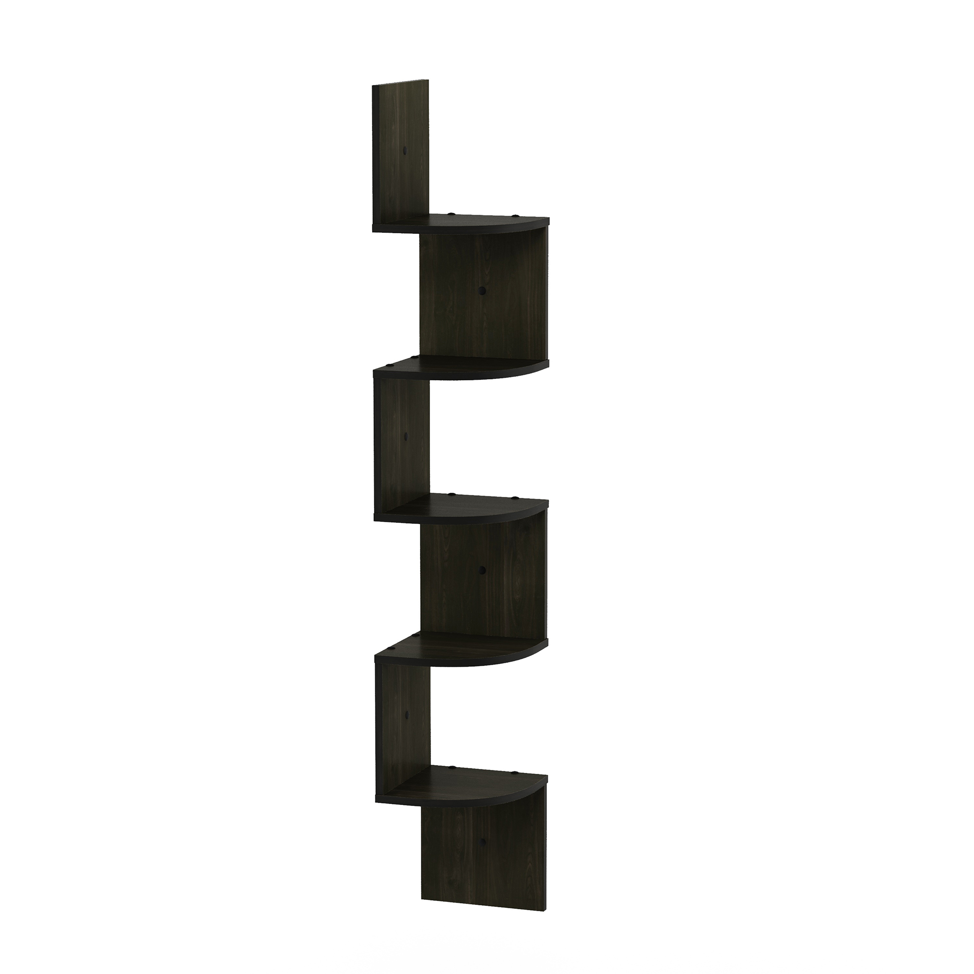 Furinno Rossi 5-Tier Wall Mount Floating Radial Corner Shelf - Image 1