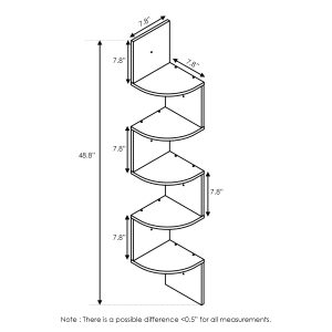 Furinno Rossi 5-Tier Wall Mount Floating Radial Corner Shelf - Thumbnail Image 2