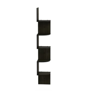 Furinno Rossi 5-Tier Wall Mount Floating Radial Corner Shelf - Thumbnail Image 3