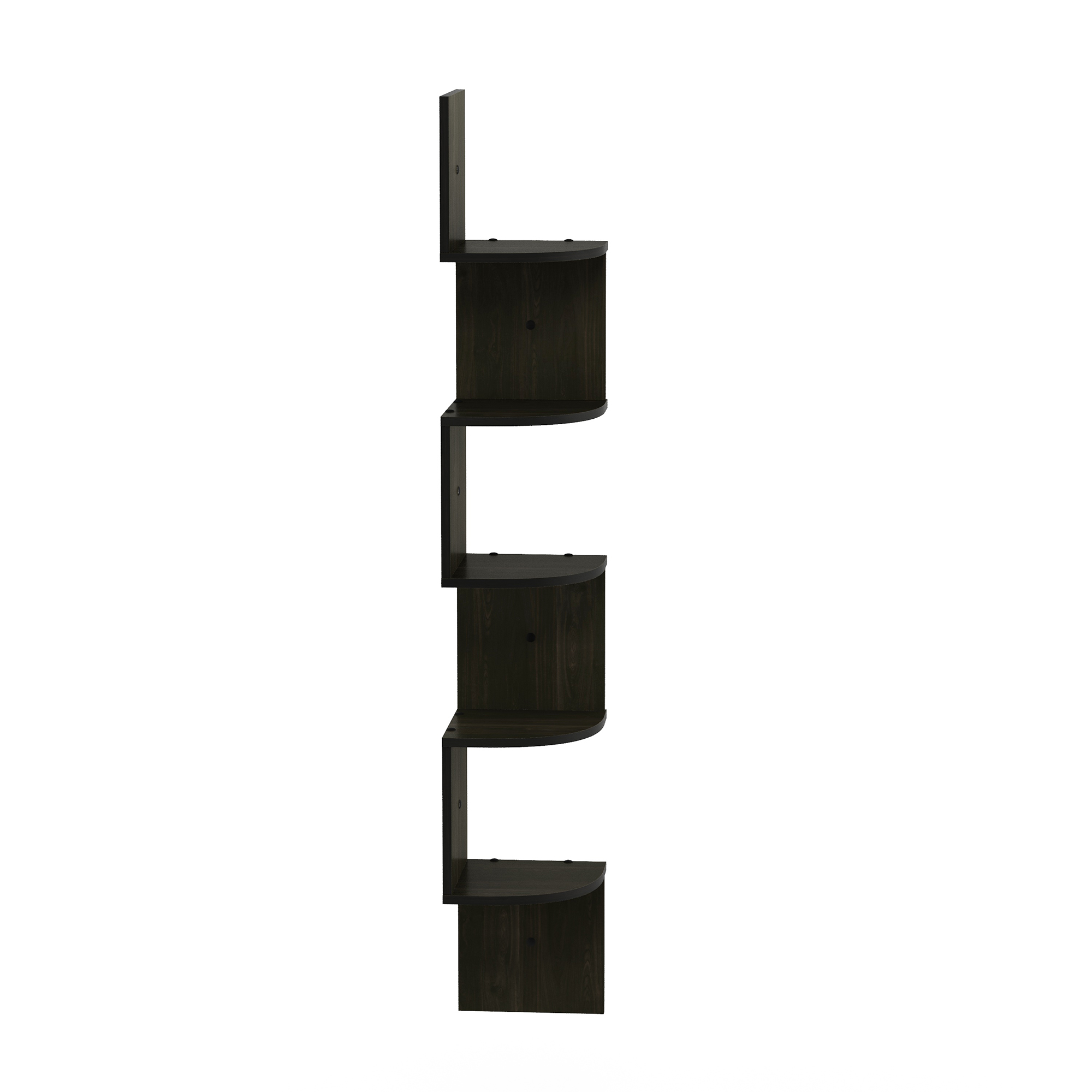 Furinno Rossi 5-Tier Wall Mount Floating Radial Corner Shelf - Image 3