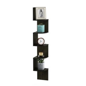 Furinno Rossi 5-Tier Wall Mount Floating Radial Corner Shelf - Thumbnail Image 4